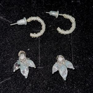 Bundle of two silver based earrings